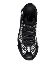 Dolce & Gabbana Black Logo Lace Up Low Top NS1 Sneakers Shoes