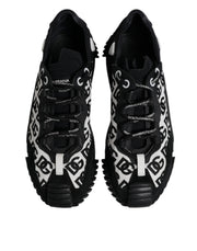 Dolce & Gabbana Black Logo Lace Up Low Top NS1 Sneakers Shoes