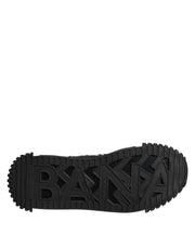 Dolce & Gabbana Black Logo Lace Up Low Top NS1 Sneakers Shoes