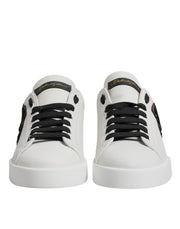 Dolce & Gabbana White Leather DG Logo Low Top Sneakers Shoes