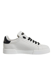 Dolce & Gabbana White Leather DG Logo Low Top Sneakers Shoes