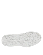 Dolce & Gabbana White Leather DG Logo Low Top Sneakers Shoes