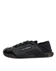 Dolce & Gabbana Black Silver Logo Low Top Men Sneakers Shoes