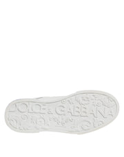 Dolce & Gabbana White Blue Crown Low Top Men Sneakers Shoes