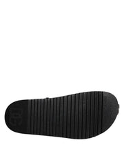 Dolce & Gabbana Black Crystal Embellish Strap Sandals Shoes