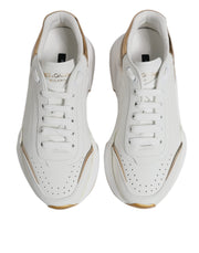 Dolce & Gabbana White Gold Daymaster Low Top Sneakers Shoes