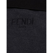 Fendi Black Cotton Polo Shirt