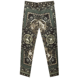Dolce & Gabbana Green Cotton Casual Pants