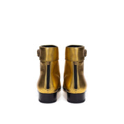 Saint Laurent Gold Leather Ankle Boots