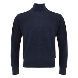 FERRANTE Blue Wool Turtleneck