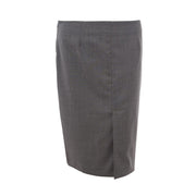 Lardini Gray Wool Midi Skirt