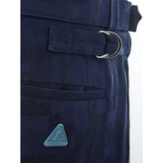 Emporio Armani Blue Linen Casual Pants