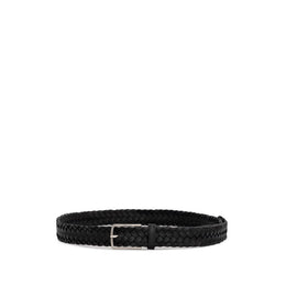 Bottega Veneta Black Leather Regular Belt