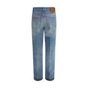 Valentino Blue Cotton Straight-Leg Jeans