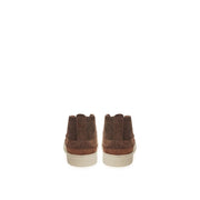 Lardini Brown Suede Leather Athletic Sneakers