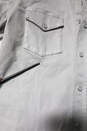 Dolce & Gabbana Metallic Gray Cotton Button Down Shirt