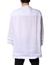 Dolce & Gabbana White Cotton Button Down Long Sleeves Shirt