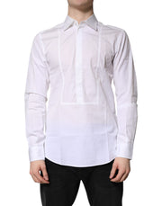 Dolce & Gabbana White Cotton Collared Dress Formal Shirt