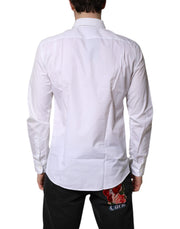 Dolce & Gabbana White Cotton Collared Dress Formal Shirt
