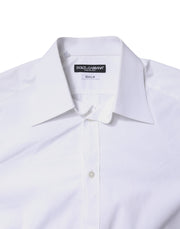 Dolce & Gabbana White Cotton GOLD Dress Formal Shirt