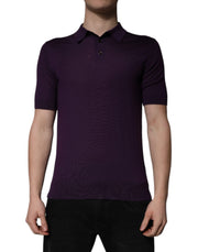 Dolce & Gabbana Violet Cashmere Collared Polo T-shirt