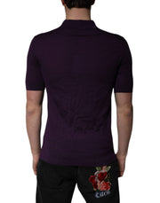 Dolce & Gabbana Violet Cashmere Collared Polo T-shirt