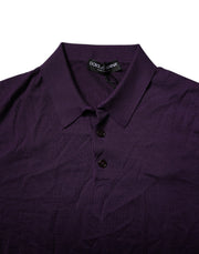 Dolce & Gabbana Violet Cashmere Collared Polo T-shirt