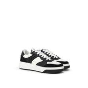 Dsquared² Black And White Leather Athletic Sneakers