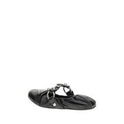 Balenciaga Black Calf Leather Bos Taurus Ballet Flats