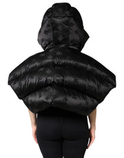 Dolce & Gabbana Black Padded Puffer Hooded Full Zip Cropped Jacket