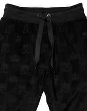 Dolce & Gabbana Black All-Over DG Logo Print Jogger Pants