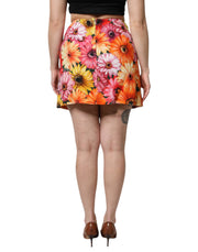 Dolce & Gabbana Multicolor Floral High Waist Mini Skirt