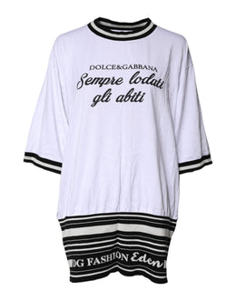 Dolce & Gabbana White Cotton DG Fashion Crew Neck Tee T-shirt