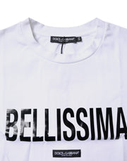 Dolce & Gabbana White Bellissima Cotton Crew Neck T-shirt