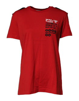 Dolce & Gabbana Red Cotton Round Neck Short Sleeves T-shirt