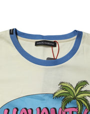 Dolce & Gabbana Light Yellow Cotton Short Sleeve T-shirt