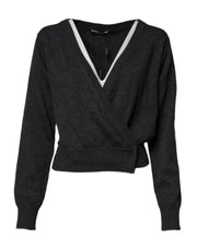 Dolce & Gabbana Grey Cashmere Deep V-neck Pullover Sweater