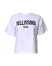 Dolce & Gabbana White Bellissima Cotton Crew Neck T-shirt