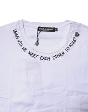 Dolce & Gabbana White Cotton Sleeveless Printed Tank T-shirt