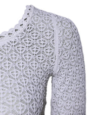 Dolce & Gabbana White Viscose Short Sleeve Crochet Top