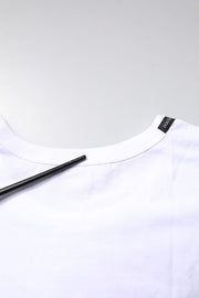 Dolce & Gabbana White Cotton Crew Neck Cropped Top T-shirt