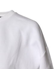 Dolce & Gabbana White Cotton Blend 3/4 Sleeves Blouse Top