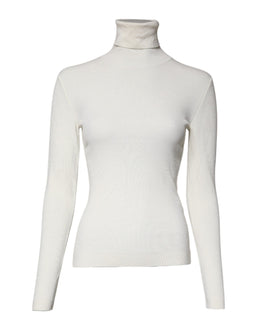 Dolce & Gabbana Cream Long Sleeves Turtleneck Slim Sweater