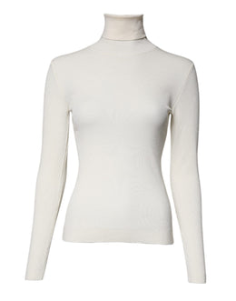 Dolce & Gabbana Cream Long Sleeves Turtleneck Slim Sweater