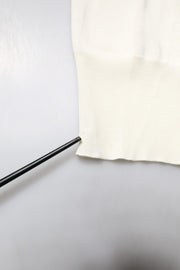 Dolce & Gabbana Cream Short Sleeve Silk Round Neck Blouse Top