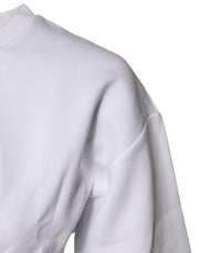 Dolce & Gabbana White Cotton Blend 3/4 Sleeves Blouse Top