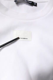 Dolce & Gabbana White Cotton Blend 3/4 Sleeves Blouse Top