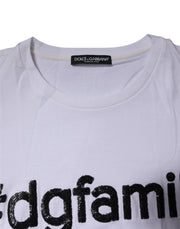 Dolce & Gabbana White #DGFAMILY Embroidery Cotton T-shirt