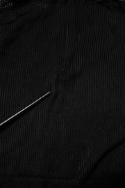 Dolce & Gabbana Black Knit Long Sleeves Turtleneck Slim Top