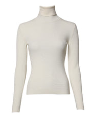 Dolce & Gabbana Cream Long Sleeves Turtleneck Slim Sweater